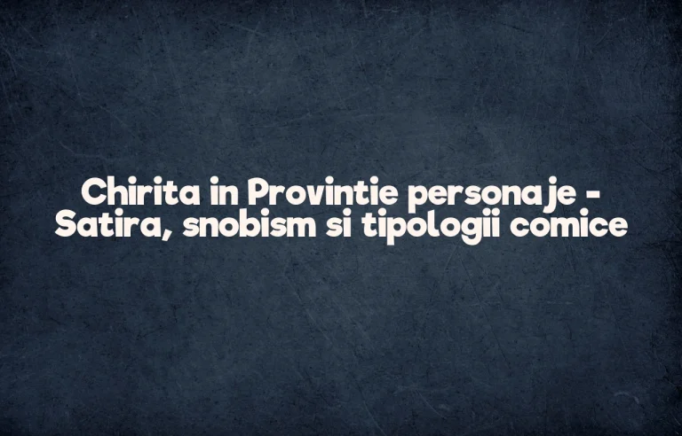chirita in provintie personaje
