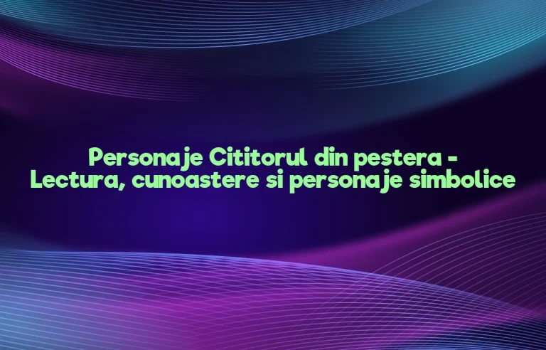 personaje cititorul din pestera