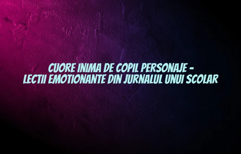 cuore inima de copil personaje